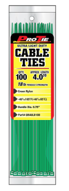 4" GREEN ULTRA LIGHT DUTY, 100PK