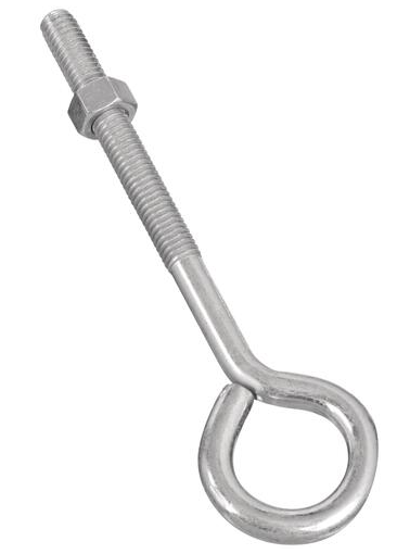 3/8X5" EYE BOLT W/NUT, ZN, 10/BAG