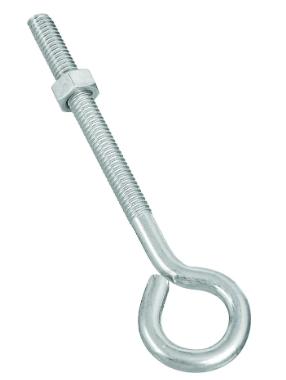 5/16X5" EYE BOLT W/NUT, ZN, 10/BAG