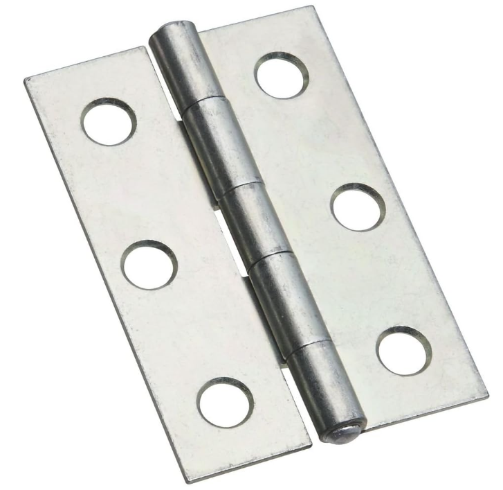 2-1/2" NARROW HINGE, ZINC PLATED, 2/PK