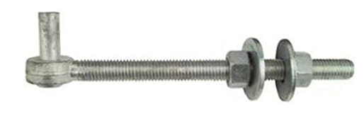 5/8X8" BOLT HOOK W/NUT, ZINC PLATED