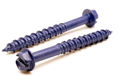 1/4"x2 3/4" INDENT HWH SLOT, BLUE TAPKING SD CONCRETE SCREWS, DU