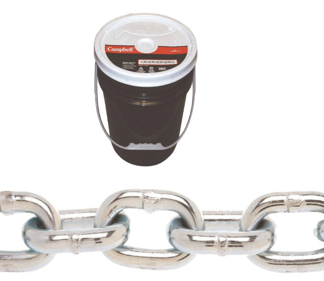 3/8" X 63'  PROOFCOIL CHAIN, Z/P, RND PL