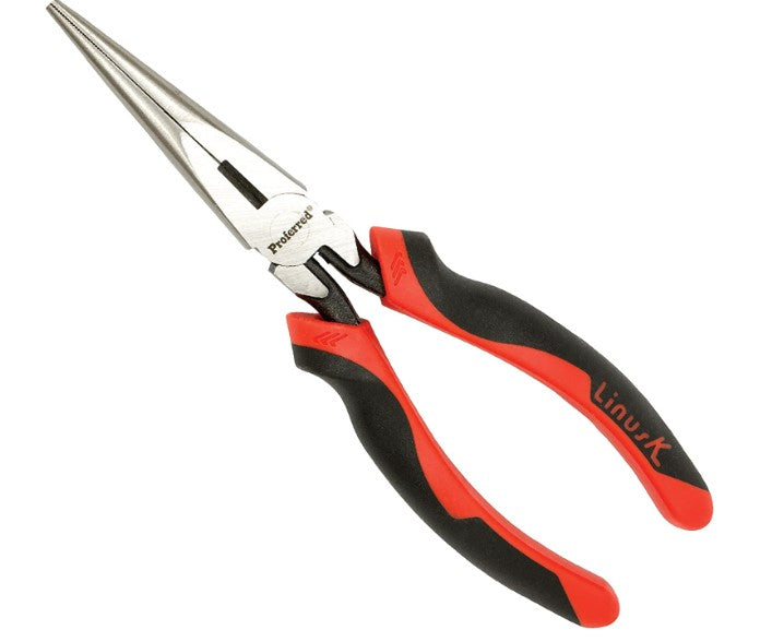 7" LONG NOSE PLIERS W/SIDE CUTTER
