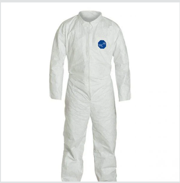 LARGE - TYVEK 400 HOODED COVERALL WITH SKID-RESISTANT BOOTS [25