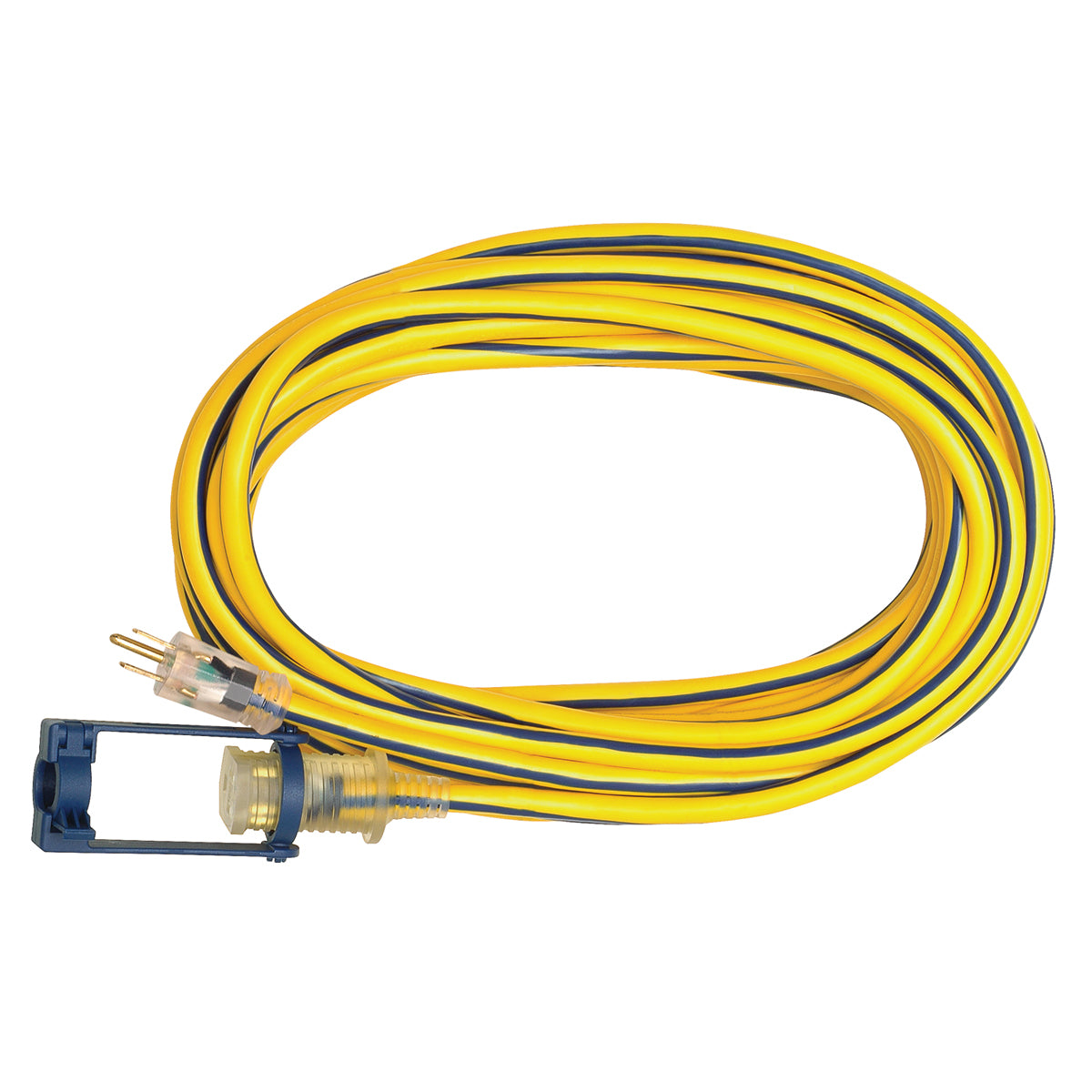 12/3X25' YELLOW/BLUE EXT. CORD, LIGHTED ENDS