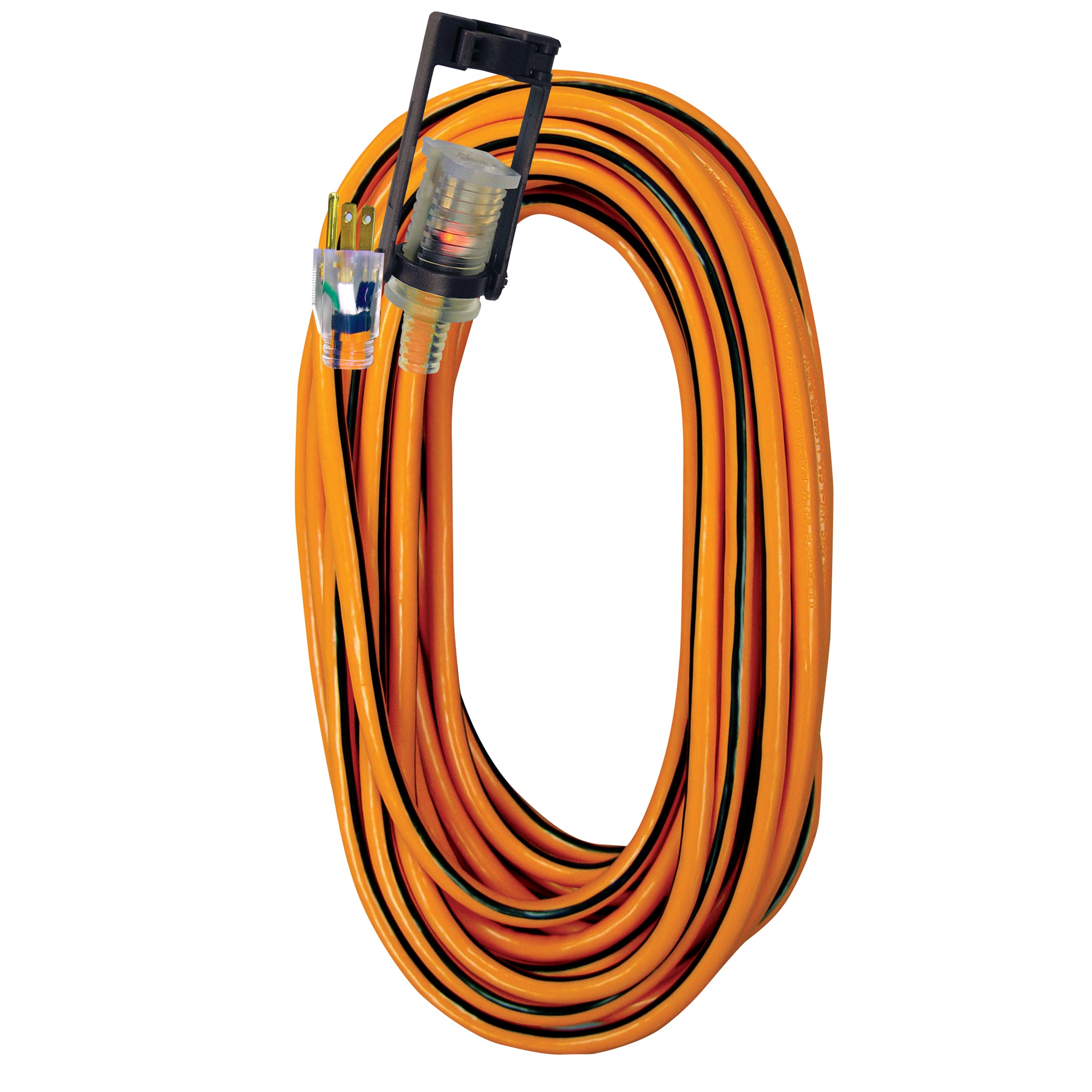 14/3X100' ORANGE/BLACK EXT. CORD, E-ZEE LOCK
