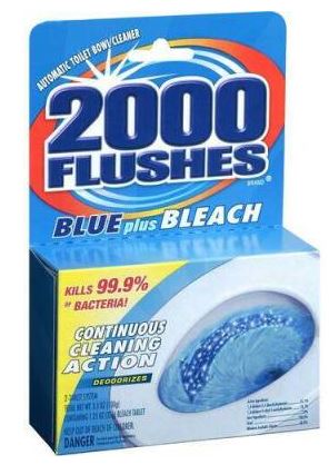 2000 FLUSHES BLUE PLUS BLEACH