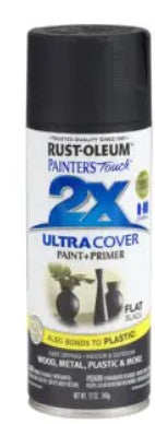 2X ULTRA COVER SPRAY, FLAT BLACK, 12oz