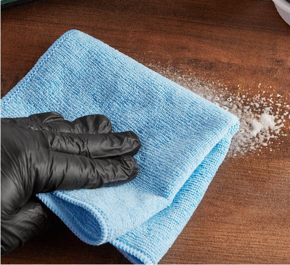 12" X 12" BLUE MICROFIBER GENERAL PURPOSE CLOTH - 12/PACK