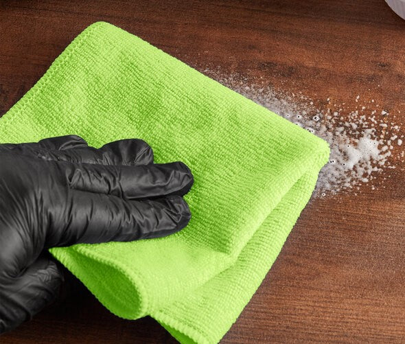 12" X 12" GREEN MICROFIBER CLOTH - 12/PACK