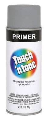 FLAT GRAY PRIMER 10 OZ SPRAY, TOUCH'N-TONE