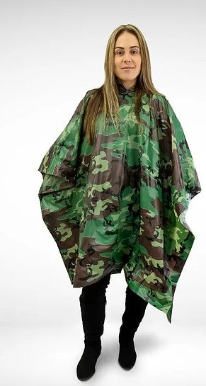 2W International VINYL PONCHO, CAMO