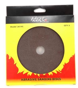 7"X7/8" 36 GRIT SANDING DISC, 3/PK