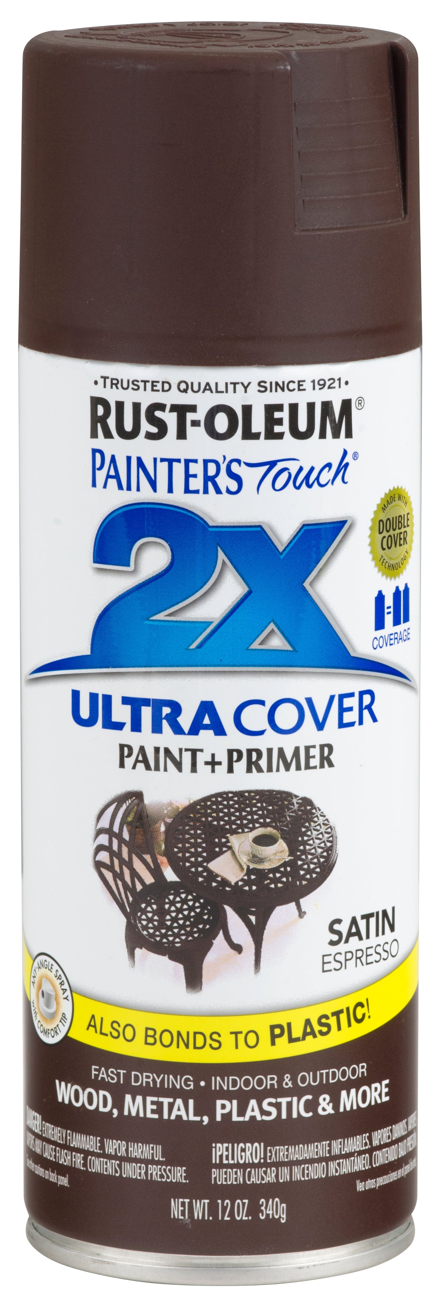 ULTRA COVER 2X SATIN ESPRESSO SPRAY 12 OZ