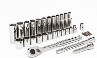 32PC 3/8"DR, 6 & 12 POINT, STD & DEEP