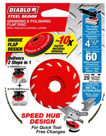 4-1/2 in. Steel Demon Flap Disc 60 Grit - with Speed Hub