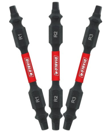 2-1/2 in. Double-Ended Square Drive Bit Assorted Pack (3-Piece)
