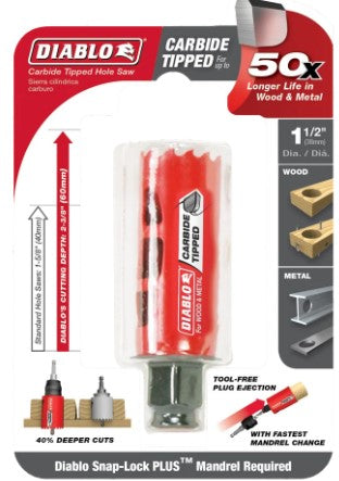 1-1/2 in. (38mm) Carbide-Tipped Wood & Metal Holesaw