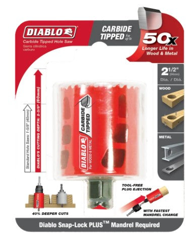 2-1/2 in. (64mm) Carbide-Tipped Wood & Metal Holesaw