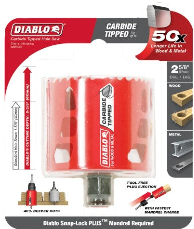 2-5/8 in. (67mm) Carbide-Tipped Wood & Metal Holesaw