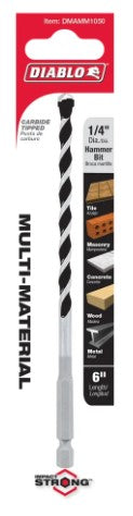 1/4 in. x 4 in. x 6 in. Multi-Material Carbide Tipped Hammer Dri