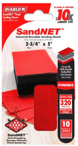 2-3/4 in. x 5 in. 320-Grit SandNET Reusable Sanding Sheets