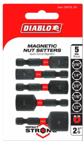 2-9/16 in. Magnetic Nut Setter Assorted Pack (5-Piece)