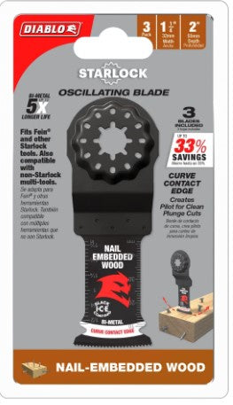 1-1/4 in. Starlock Bi-Metal Oscillating Blades for Nail-Embedded