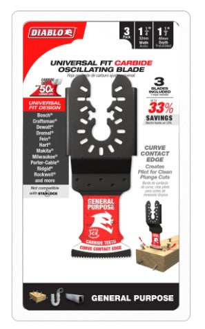 1-1/4 in. Universal Fit Carbide Oscillating Blades for General P