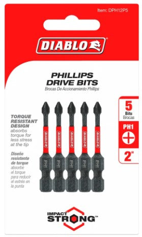 2 in. #1 Phillips Drive Bits (5-Pack)