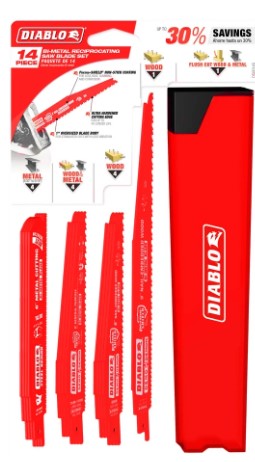 14 pc Nail-Embedded Wood and Metal Demolition Recip Set