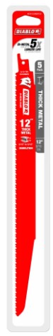 12 in. Bi-Metal Recip Blade for Thick Metal/Demolition (3/16 in.