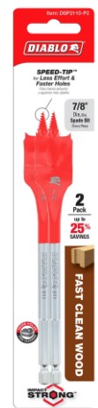 Diablo 7/8 in. x 6 in. Spade Bit (2-Pack)