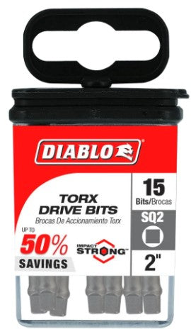 2 in. #2 Square Drive Bits (15-Pack)