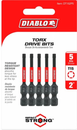 2 in. #15 Torx Drive Bits (5-Pack)