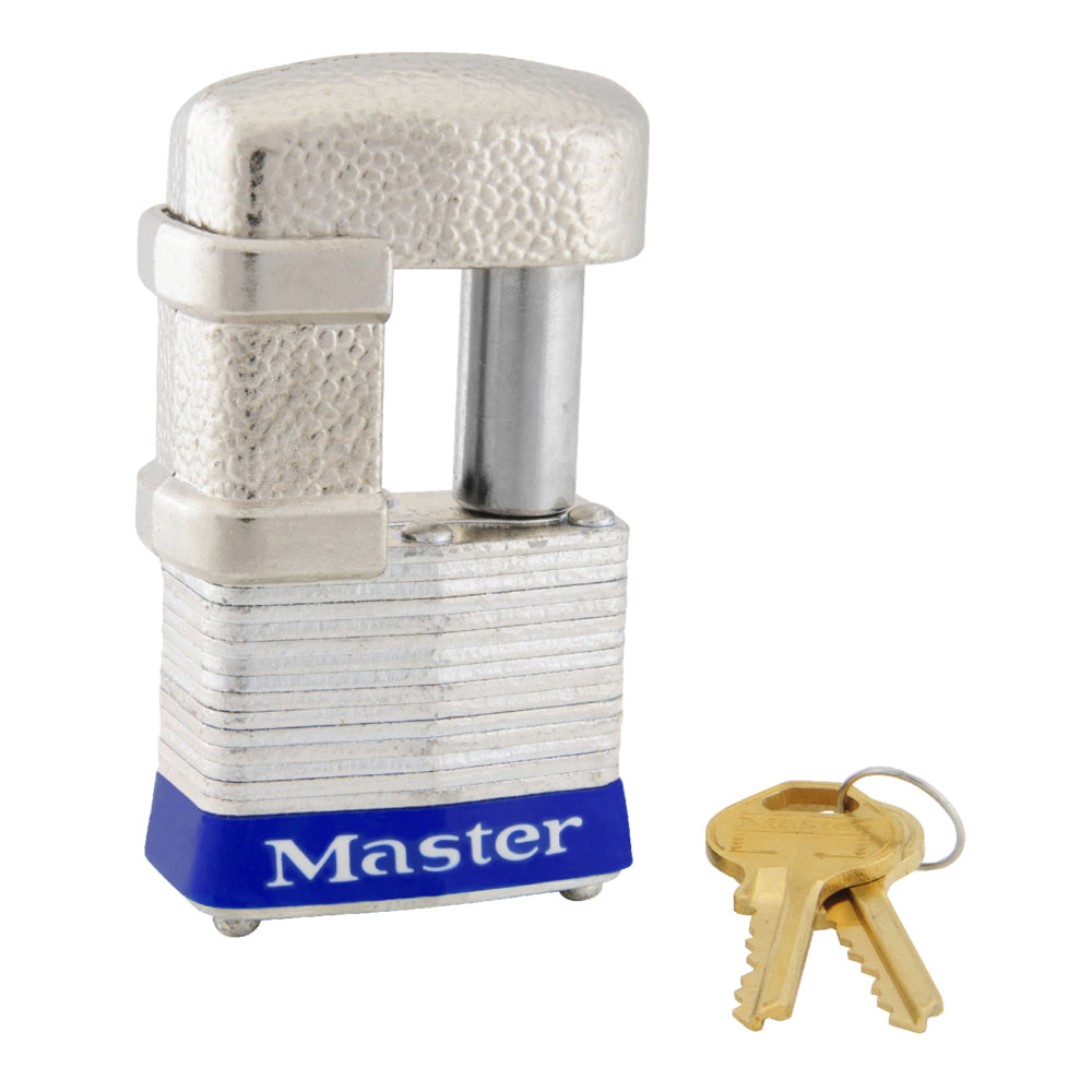1-9/16" WIDE SHROUDED PADLOCK, KEYED ALIKE
