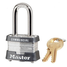 1-9/16" WIDE PADLOCK, KEYED ALIKE, LONG SHANK