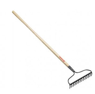 14-TINE FORGED BOW RAKE, 60" WOOD HANDLE