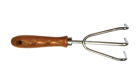 Seymour 41031 Hand Cultivator, Chrome Plated 3-Prong, Steel Collar, Hardwood, Hook Ready Handle, 11 x 4 x 3, Multi