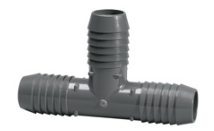 3/4" INSERT TEE, GRAY PVC