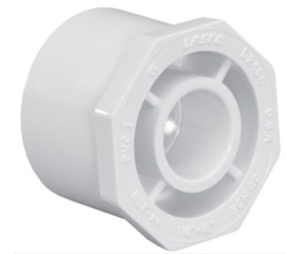 1-1/2X1 BUSHING, SCH40 PVC, SXS