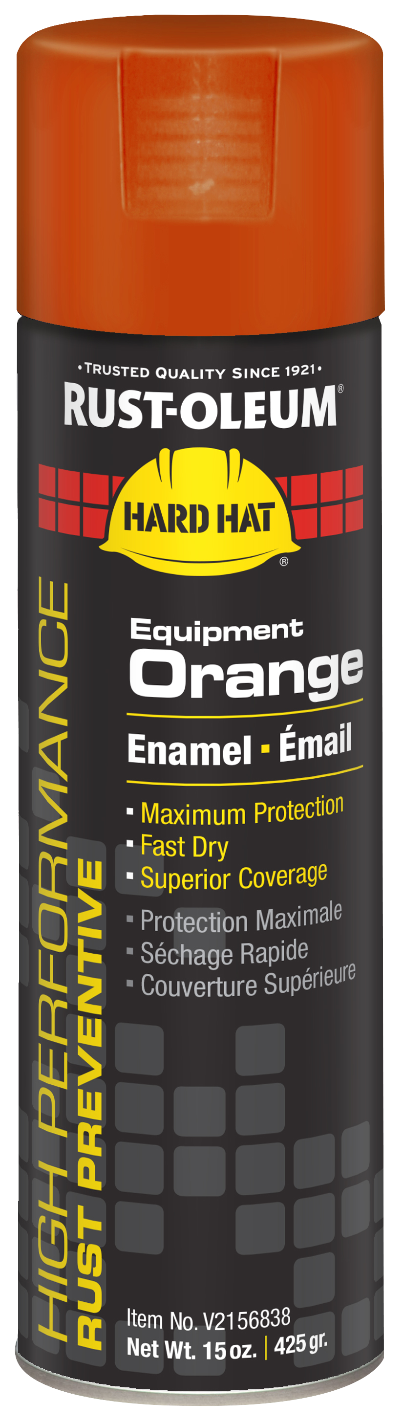 Rust-Oleum V2156838 High Performance Enamel Spray Paint-Equipment Orange, 0.25 Liters, 15 Ounce