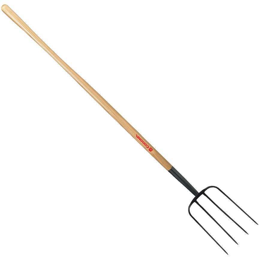 4-TINE MANURE FORK, 54" WOOD HANDLE