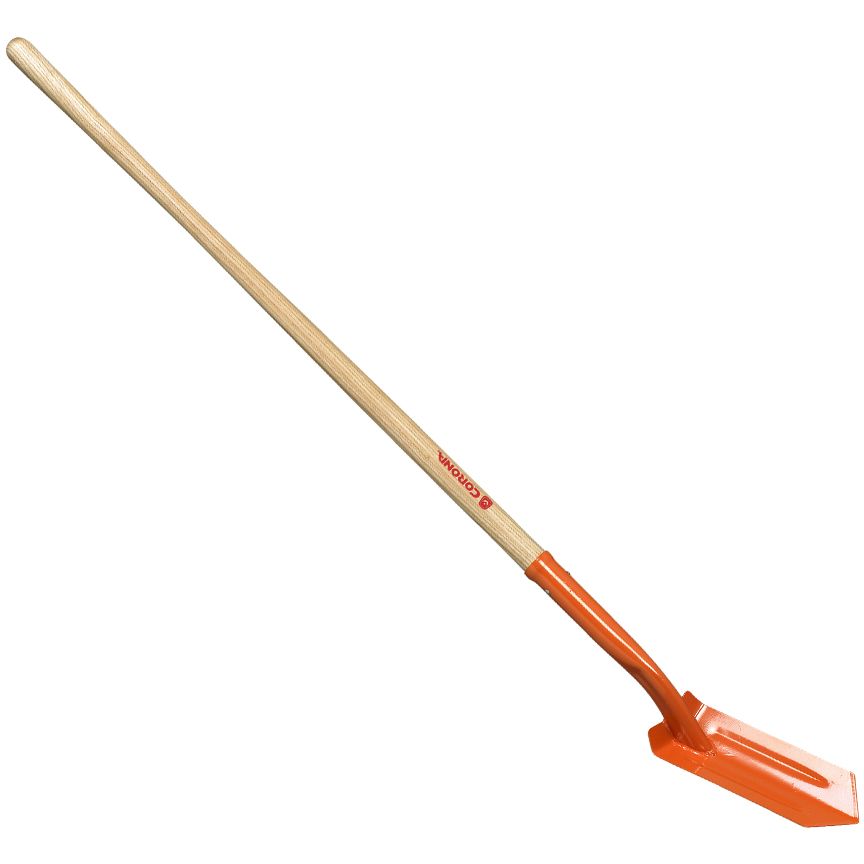 4" TRENCHING SHOVEL, 48" WOOD HANDLE