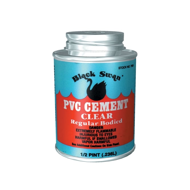 CLEAR PVC GLUE 1/2 PINT, FLEXIBLE, APPLICATOR CAP