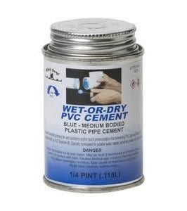 AQUA BLUE 1/4 PINT, WET 'R DRY PVC GLUE APPLICATOR CAP