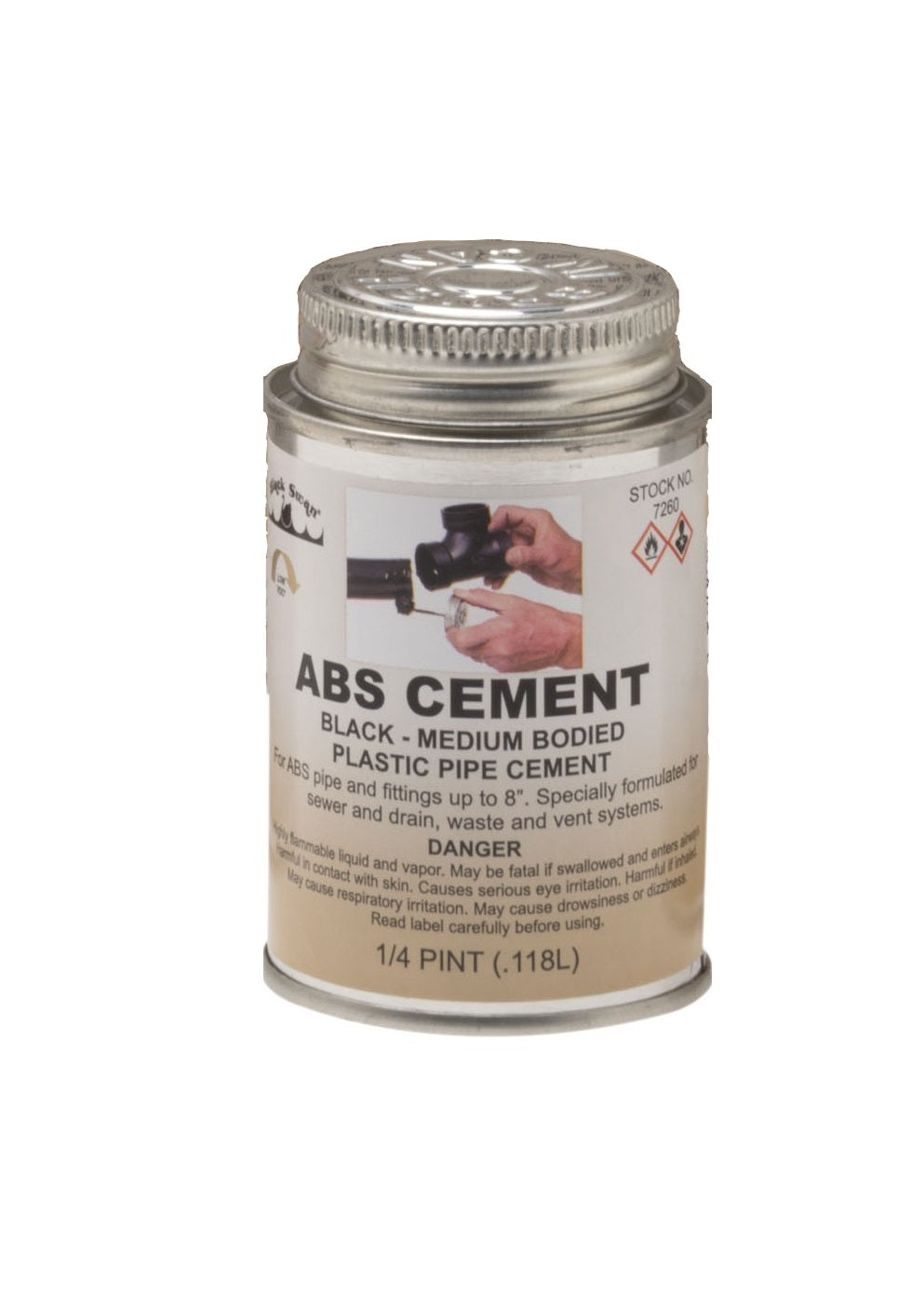 ABS GLUE, 1/4 PINT BLACK