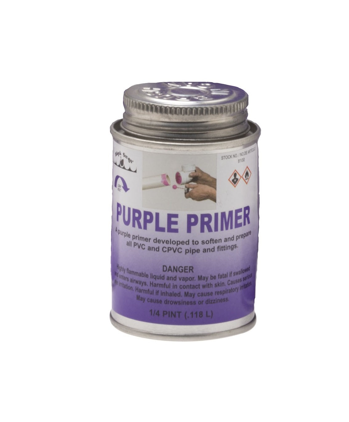 PURPLE PRIMER 1/4 PINT, APPLICATOR CAP