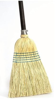 JANITOR CORN BROOM, 1-1/8" WOOD HANDLE